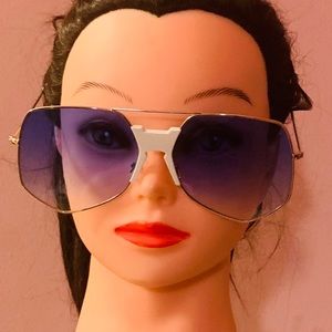 Blue and white sunglasses